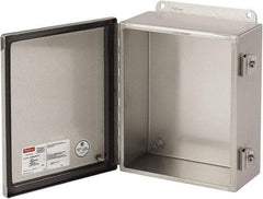 nVent Hoffman - Stainless Steel Junction Box Enclosure Hinge Flat Cover - NEMA 4, 12, 13, 4X, 14" Wide x 16" High x 6" Deep - All Tool & Supply