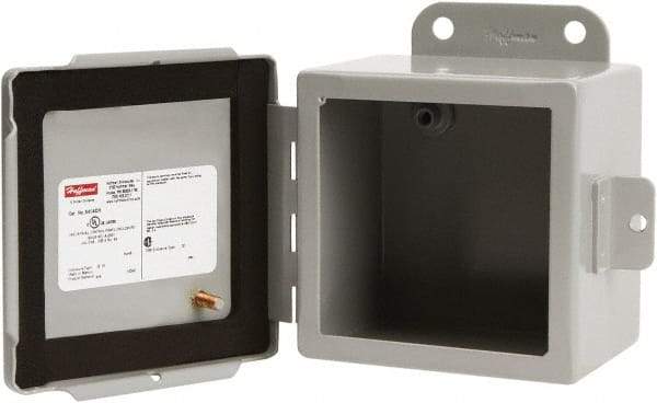 nVent Hoffman - Steel Junction Box Enclosure Hinge Flat Cover - NEMA 4, 12, 13, 8" Wide x 10" High x 4" Deep - All Tool & Supply