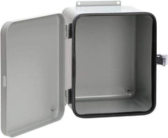 nVent Hoffman - Steel Junction Box Enclosure Hinge Flat Cover - NEMA 12, 13, 8" Wide x 10" High x 6" Deep - All Tool & Supply