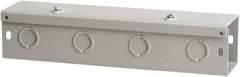 nVent Hoffman - 6" High x 6" Wide x 48" Long, Screw Mount Solid Wall Wire Duct - Gray, 15 Knockouts, Hinged Cover, Steel - All Tool & Supply