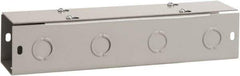 nVent Hoffman - 4" High x 4" Wide x 60" Long, Screw Mount Solid Wall Wire Duct - Gray, 19 Knockouts, Flat Cover, Steel - All Tool & Supply