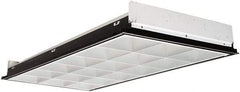 Cooper Lighting - 3 Lamps, 32 Watts, 2' x 4', Electronic Ballast Fluorescent Lamp Troffer - 18 Cells, 120 to 277 Volt, Polyethylene Diffuser, Steel Troffer - All Tool & Supply