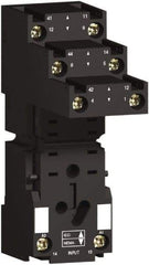 Square D - 8 Pins, 250 Volt, 5 and 12 Amp, DPDT, Ice Cube Relay Socket - DIN Rail Mount, Screw Panel Mount, Screw Terminal - All Tool & Supply