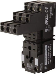 Square D - 14 Pins, 250 Volt, 5 and 10 Amp, 4PDT, Ice Cube Relay Socket - DIN Rail Mount, Screw Panel Mount, IP20, Plug In Terminal - All Tool & Supply