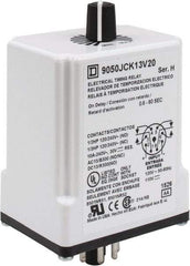 Square D - 8 Pin, 1 min Delay, Multiple Range DPDT Time Delay Relay - 10 Contact Amp, 110 VDC & 120 VAC - All Tool & Supply