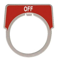 Square D - Half Round, Aluminum Legend Plate - Off - Red Background, White Letters, 1.18 Inch Hole Diameter - All Tool & Supply