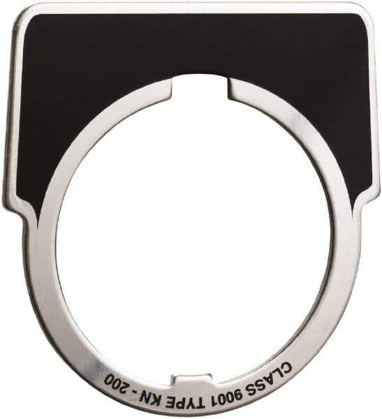 Square D - Metal Legend Plate - Jog - Black Background, White Letters, 30mm Hole Diameter - All Tool & Supply