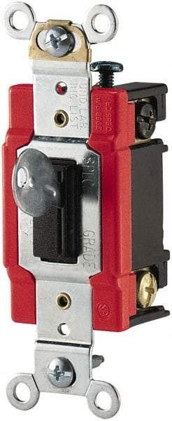 Cooper Wiring Devices - 1 Pole, 120 to 277 VAC, 20 Amp, Specification Grade, Key Lock, Wall and Dimmer Light Switch - 1.31 Inch Wide - All Tool & Supply