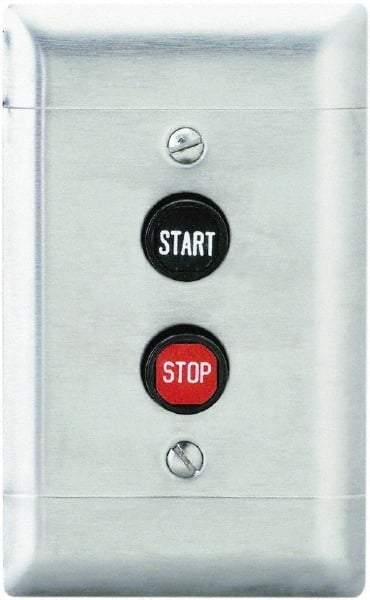 Schneider Electric - 2 Operator, Flush Pushbutton Control Station - Start-Stop (Legend), Momentary Switch, NO/NC Contact, NEMA 1 - All Tool & Supply