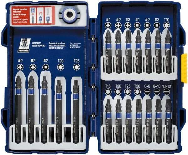 Irwin - 20 Piece, Phillips, Square, Torx, Slotted Handle, Drive Set - #1 to #3 - All Tool & Supply