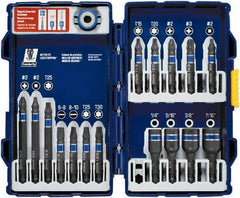 Irwin - 17 Piece, Phillips, Square, Torx, Hex Nutsetter, Slotted Handle, Drive Set - 1/4 to 7/16" Hex, #2 - All Tool & Supply