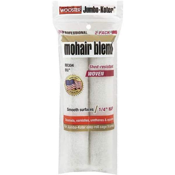 Wooster Brush - 1/4" Nap, 6-1/2" Wide Paint Mini Roller Covers - Smooth Texture, Mohair Blend - All Tool & Supply