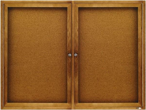 Quartet - 48" Wide x 36" High Enclosed Cork Bulletin Board - Natural (Color) - All Tool & Supply