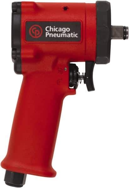 Chicago Pneumatic - 1/2" Drive, 9,000 RPM, 450 Ft/Lb Torque Impact Wrench - Pistol Grip Handle, 1,400 IPM, 19.6 CFM, 90 psi, 1/4" NPT Inlet - All Tool & Supply