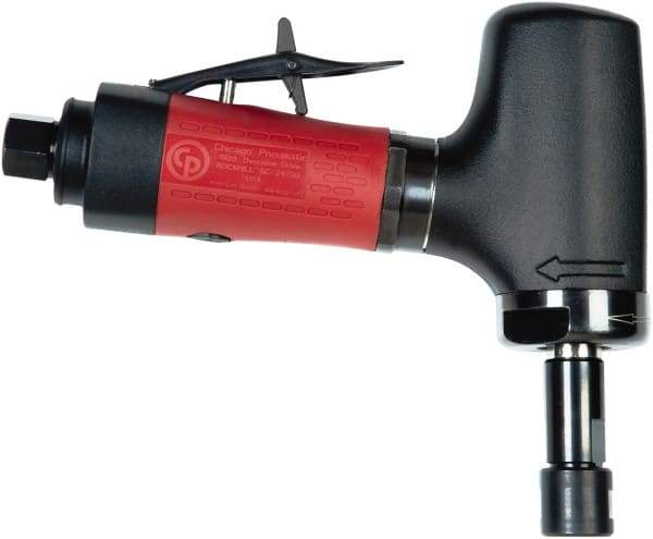 Chicago Pneumatic - 1/4" Collet, Angle Handle, Air Angle Die Grinder - 24,000 RPM, Rear Exhaust, 23.3 CFM, 0.54 hp, 90 psi, 6.35mm Inlet - All Tool & Supply