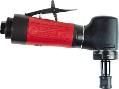 Chicago Pneumatic - 1/4" Collet, Angle Handle, Air Angle Die Grinder - 30,000 RPM, Rear Exhaust, 19 CFM, 0.4 hp, 90 psi, 6.35mm Inlet - All Tool & Supply