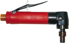 Chicago Pneumatic - 1/4" Collet, Angle Handle, Air Angle Die Grinder - 12,000 RPM, Rear Exhaust, 16.9 CFM, 0.5 hp, 90 psi, 6.35mm Inlet - All Tool & Supply