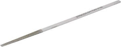 Strauss - 6.69" OAL Medium Flat Needle Diamond File - 0.157" Wide x 0.09" Thick, 1.97 LOC, Gray, 126 Grit - All Tool & Supply