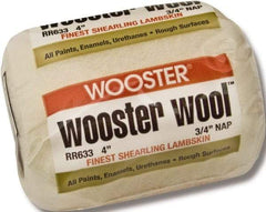 Wooster Brush - 3/4" Nap, 4" Wide Paint Roller - Rough Texture, Lambswool - All Tool & Supply