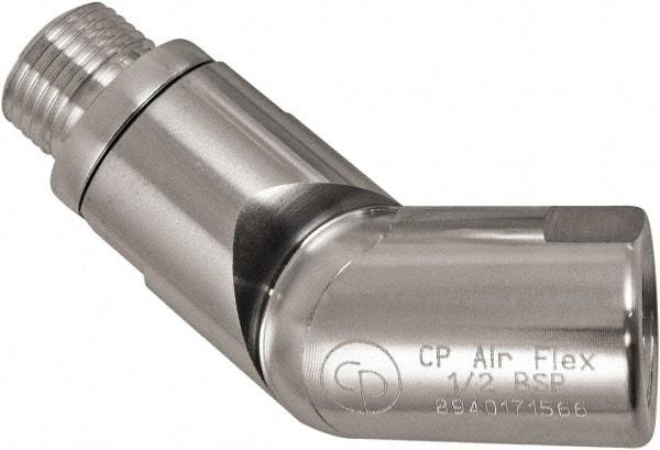 Chicago Pneumatic - 1/2 Male x Female NPT Pneumatic Hose Swivel Fitting - 1/2" ID, Aluminum, Industrial Interchange, 1-5/32" Body Diam - All Tool & Supply