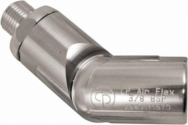 Chicago Pneumatic - 3/8 Male x Female NPT Pneumatic Hose Swivel Fitting - 3/8" ID, Aluminum, Industrial Interchange, 1-5/32" Body Diam - All Tool & Supply