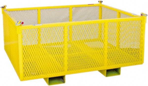 Machining & Welding - 48" Long x 48" Wide x 24" High Steel Basket-Style Bulk Container - 2,500 Lb. Load Capacity - All Tool & Supply