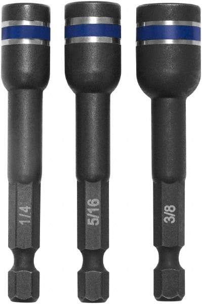 Irwin - 3 Piece, Magnetic Nutsetters Handle, Hex - 1/4 to 3/8" Hex - All Tool & Supply