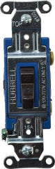 Hubbell Wiring Device-Kellems - 1 Pole, 120 to 277 VAC, 15 Amp, Industrial Grade, Toggle, Wall and Dimmer Light Switch - All Tool & Supply