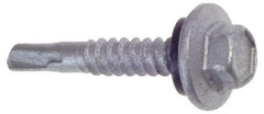 Buildex - 1/4", Hex Washer Head, Hex Drive, 1" Length Under Head, #3 Point, Self Drilling Screw - Steel - All Tool & Supply