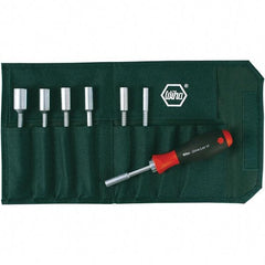 Wiha - 8 Piece, 5 to 10mm Nut Driver Set - Standard Shaft, Cushion Grip Handle - All Tool & Supply