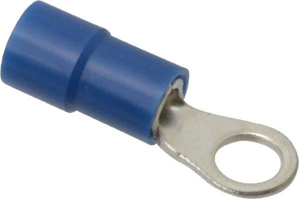 Thomas & Betts - 16-14 AWG Partially Insulated Crimp Connection Circular Ring Terminal - #8 Stud, 0.803" OAL x 0.26" Wide, Tin Plated Copper Contact - All Tool & Supply