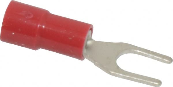 Thomas & Betts - #8 Stud, 22 to 16 AWG Compatible, Partially Insulated, Crimp Connection, Standard Fork Terminal - All Tool & Supply