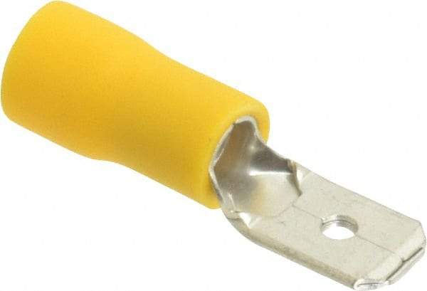 Thomas & Betts - 12 to 10 AWG, Vinyl, Fully Insulated, Male Wire Disconnect - 1/4 Inch Wide Tab, Yellow, RoHS Compliant, UL 94 V-0 - All Tool & Supply