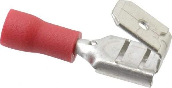 Thomas & Betts - 22 to 16 AWG, Vinyl, Fully Insulated, Piggyback Wire Disconnect - 1/4 Inch Wide Tab, Red, RoHS Compliant, UL 94 V-0 - All Tool & Supply