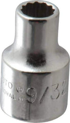 Proto - 9/32", 3/8" Drive, Standard Hand Socket - 12 Points, 1-5/16" OAL, Alloy Steel, Chrome Finish - All Tool & Supply