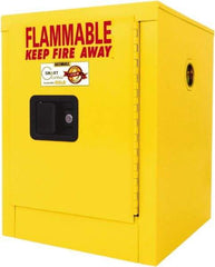 Securall Cabinets - 1 Door, 1 Shelf, Yellow Steel Standard Safety Cabinet for Flammable and Combustible Liquids - 22" High x 17" Wide x 17" Deep, Manual Closing Door, 3 Point Key Lock, 4 Gal Capacity - All Tool & Supply