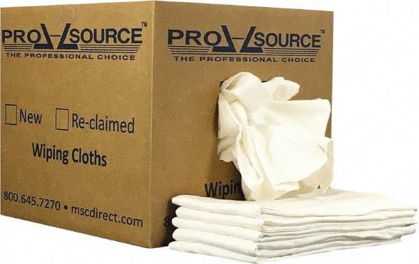 PRO-SOURCE - 12 Inch Long x 20 Inch Wide Virgin Cotton Diaper Rags - White, Lint Free, 10 Lbs. at 2 to 4 per Pound, Box - All Tool & Supply