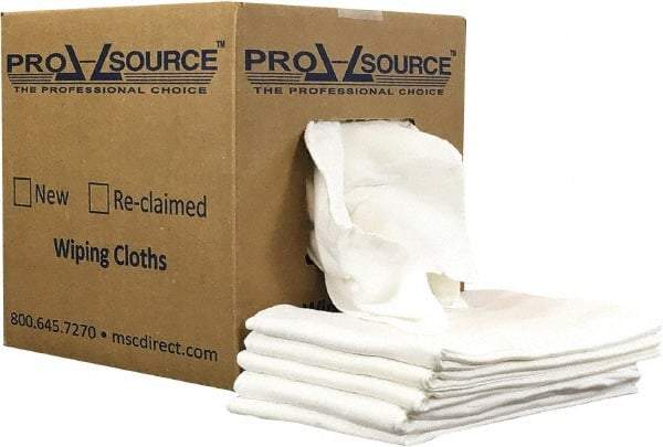 PRO-SOURCE - 12 Inch Long x 20 Inch Wide Virgin Cotton Diaper Rags - White, Lint Free, 5 Lbs. at 2 to 4 per Pound, Box - All Tool & Supply