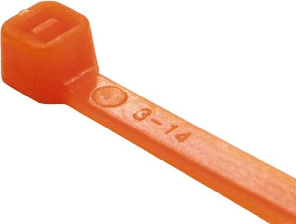 Value Collection - 14.6" Long Orange Nylon Standard Cable Tie - 50 Lb Tensile Strength, 106mm Max Bundle Diam - All Tool & Supply