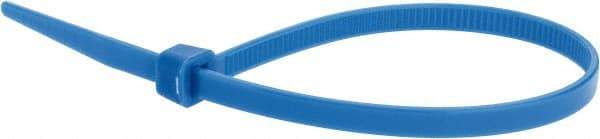 Value Collection - 8" Long Blue Nylon Standard Cable Tie - 50 Lb Tensile Strength, 54mm Max Bundle Diam - All Tool & Supply