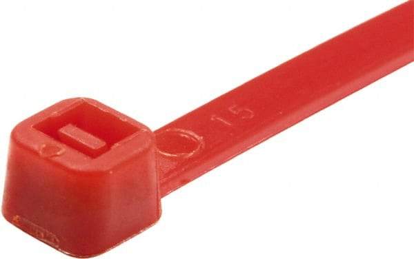 Value Collection - 8" Long Red Nylon Standard Cable Tie - 50 Lb Tensile Strength, 54mm Max Bundle Diam - All Tool & Supply