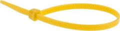 Value Collection - 8" Long Yellow Nylon Standard Cable Tie - 50 Lb Tensile Strength, 54mm Max Bundle Diam - All Tool & Supply