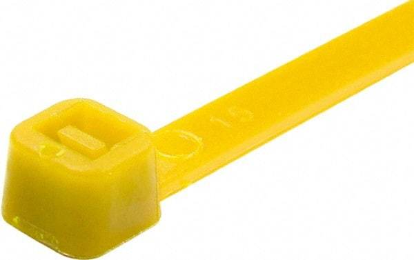 Value Collection - 4" Long Yellow Nylon Standard Cable Tie - 18 Lb Tensile Strength, 21mm Max Bundle Diam - All Tool & Supply