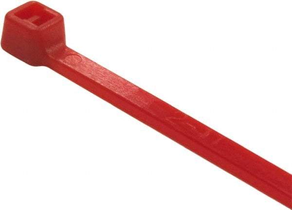 Value Collection - 4" Long Red Nylon Standard Cable Tie - 18 Lb Tensile Strength, 21mm Max Bundle Diam - All Tool & Supply