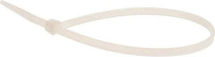 Value Collection - 8" Long Natural (Color) Nylon Standard Cable Tie - 40 Lb Tensile Strength, 54mm Max Bundle Diam - All Tool & Supply