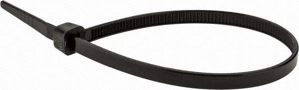 Value Collection - 8" Long Black Nylon Standard Cable Tie - 50 Lb Tensile Strength, 54mm Max Bundle Diam - All Tool & Supply