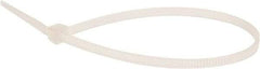 Value Collection - 6.3" Long Natural (Color) Nylon Standard Cable Tie - 18 Lb Tensile Strength, 40mm Max Bundle Diam - All Tool & Supply