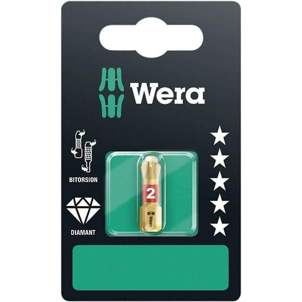 Wera - #1, Phillips Screwdriver Bit - 1/4" Drive, 1" OAL - All Tool & Supply