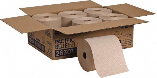 Georgia Pacific - Hard Roll of 1 Ply Brown Paper Towels - 7-7/8" Wide, 800' Roll Length - All Tool & Supply