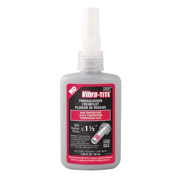 Vibra-Tite - 50 mL Bottle, Red, High Temp/High Strength Threadlocker - All Tool & Supply